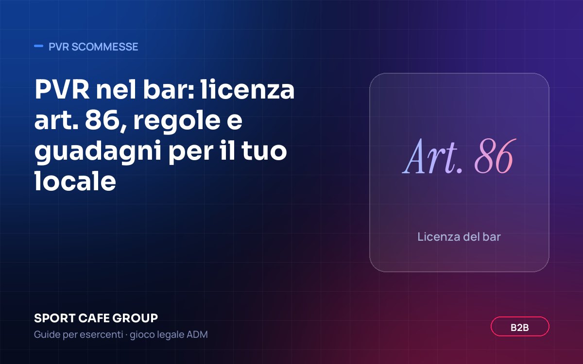 Punto Vendita Ricariche in un bar con licenza art. 86 TULPS
